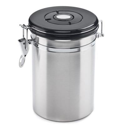 China Big Reservations Hot Sale Coffee Vault Stainless Steel Airght Kitchen Canisters Coffee Canister for sale