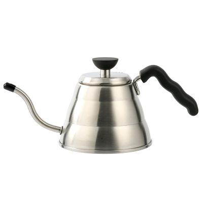 China Sustainable 1 liter stainless steel spill over coffee and tea kettle. gooseneck drip water kettle for sale