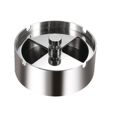 China New Type Stainless Steel Portable Ashtray with Windproof Ashtraymium Turntable for sale