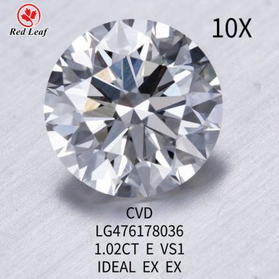 China Jewelry Making Redleaf jewerly 2021popular CVD Diamond vs1 1.08ct White Round Lab Grown Gemstone for sale