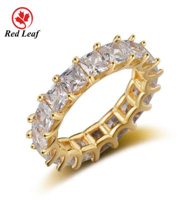 China Redleaf CLASSIC Gems 925 Shiny CZ Rings Cubic Zirconia Silver Custom Big Gems Circle Wholesale for sale