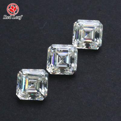 China Fire Redleaf mossanite moissanite color play or diamond step cut loose asscher moissanite for sale