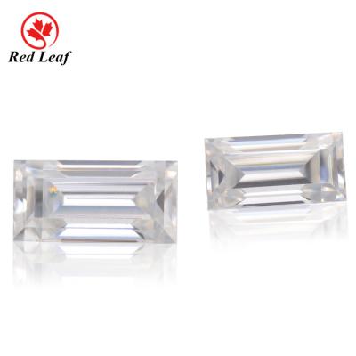 China Fire Redleaf color play or moissanite GRA certified rectangle shape VVS1 D color price per carat white moissanite for sale