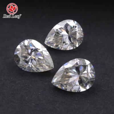 China Color Play or Fire Redleaf OEM/ODM Loose Gemstone Moissanite Diamond Cut White Pear Shape Moissanite for sale