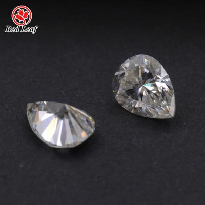 China Fire Redleaf color play or white moissanite 2ct GRA certified wholesale price stone D-VVS1 pear moissanite for sale