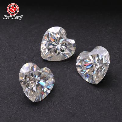 China Wholesale Fire Redleaf moissanite diamond 0.8-2ct heart shape VVS1 D color play or color Moissanite loose price for sale