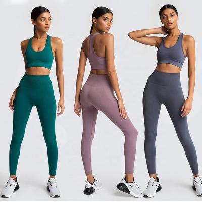 China Wholesale Breathable Athletic Apparel Ladies Gym Fitness Sports Workout Yoga Clothes Seamless Women Activewear Yoga Suit Active Wear Set for sale