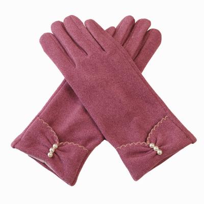 China Guantes cálidos a prueba de viento para mujer, mitones Peral elegantes, moda femenina para mujer en venta