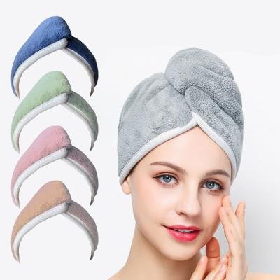 China schneller magischer Trockner 400gsm Coral Fleece Microfiber Turban Towel zu verkaufen