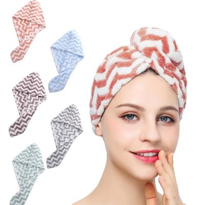 Cina Il grande asciugamano di secchezza rapido del turbante di Microfiber dei capelli avvolge il colore su ordinazione con i bottoni in vendita