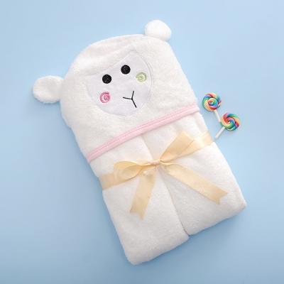 China 300gsm Coral Fleece Infant Bath Towels ligera con la capilla en venta