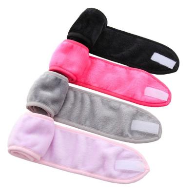 China Custom Logo Turban Pink Facial Headband Towel For Women Makeup for sale