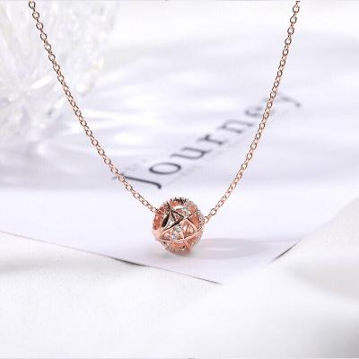 China Factory Wholesale 925 Silver Necklace Rose Glitter Galaxy Necklace Women's Fashion Necklace for sale