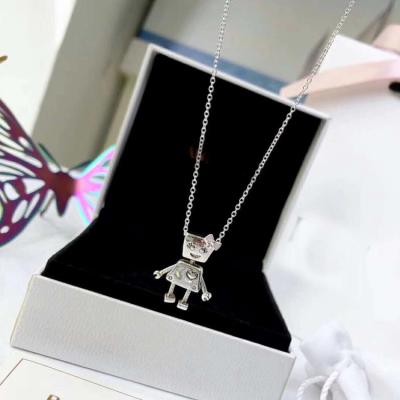 China Other Necklace 925 Sterling Silver Female Robot Necklace Fashion Personality for sale