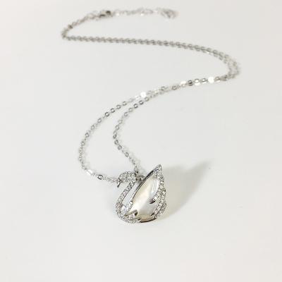 China 925 sterling silver female white swan necklace fashion necklace custom silver necklace for sale