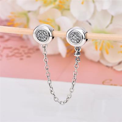 China Fashion Factory Direct 925 Sterling Silver Beads Silver Safety Chain for sale