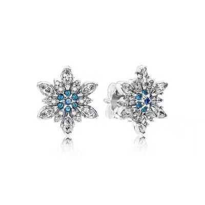 China BOHEMIA Factory Wholesale 925 Sterling Silver Crystallized Snowflake Stud Earrings For Women for sale