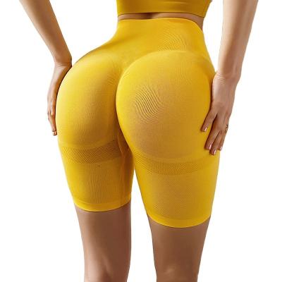 China Amazon Breathable Hot Selling Seamless Biker Shorts High Waist Fitness Shorts For Women Gym Workout Tights 2021 for sale