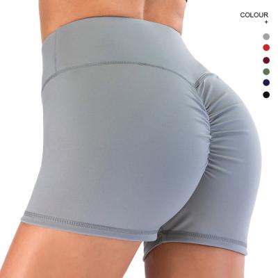 China Anti-Wrinkle Hot Selling Amazon Women's Running Fitness Shorts High Waisted Butt Crack! crack! skinny workout booty shorts for women for sale