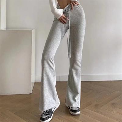 China                  Spring High-Waisted Retro Lazy Stretch Micro-Cropped Pants for Women Slim Casual Pants              for sale