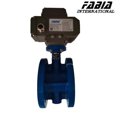 China DN50 válvula de borboleta industrial de flange elétrica de aço carbono à venda