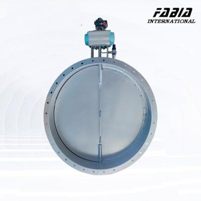 China 18 Inch Pneumatic Stainless Steel Flange Butterfly Valve Tight Sealing For Water Treatment And Distribution for sale