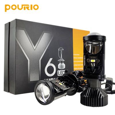 China Pourio H4 6000K New Model High Power 80W 9000LM Y6 Projector Led Headlight For Car Motorcycle Led Headlamp Replacement Y6 for sale