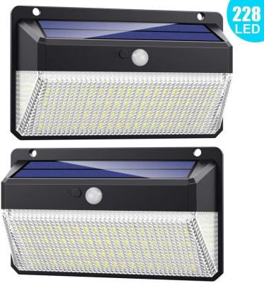 China 228 LED Solar Garden Lights Outdoor Motion Sensor Security Wall Lights with 270 Wide Angle for Garden for sale