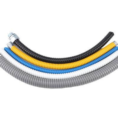 China Electrical Cable Wire Protection Waterproof Galvanized Steel Gray Electric Corrugated Matte Plastic PVC Coated Gi Flexible Conduit for sale