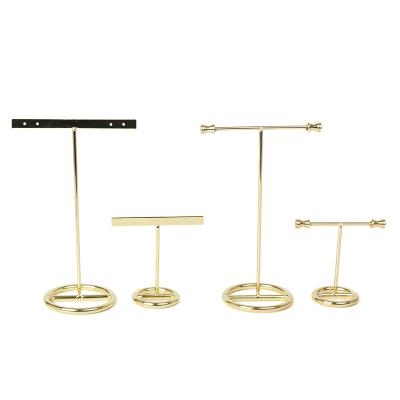 China Fashion Metal Earrings Jewelry Display Stand T Shaped Earrings Ring Bracelet Storage Display Props Counter Display Jewelry Rack for sale