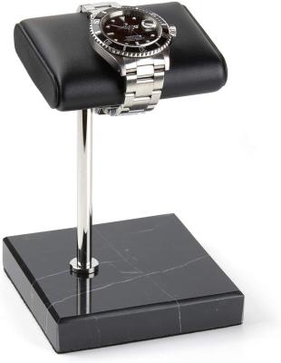 China Elelgent Watch Stand - Handcrafted Leather and Marble Watch Display Stand for Men's and Women's Wristwatches for sale