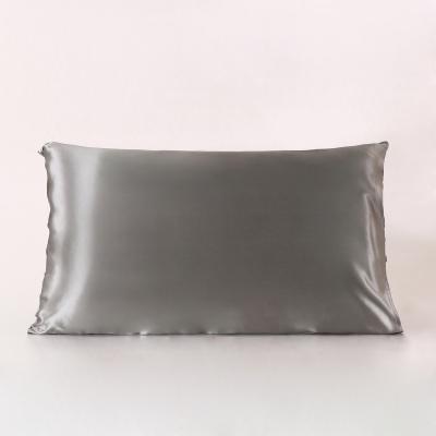 China Anti dust mite 19 momme silk pillowcase zipper with piping 100% pure mulberry Oeko Tex Silk Pillow case for sale