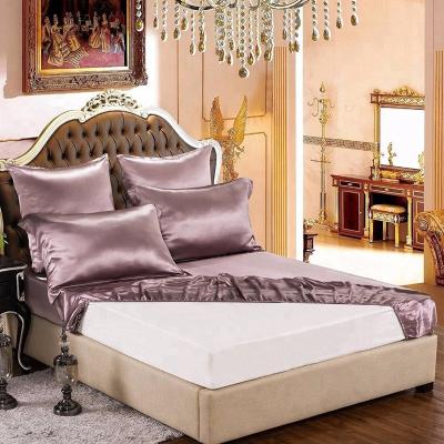 China China Factory Anti-Static 19/22/25 Mm 100% Mulberry Silk Bed Sheets OEKO-TEX Qualified Satin Luxury Silk Bedding 4pcs for sale