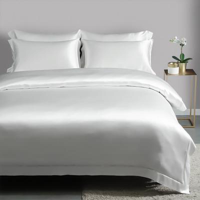 China Anti-static Luxury White Silk Bedding Set Snow Taihu Silk Comforter Set for sale