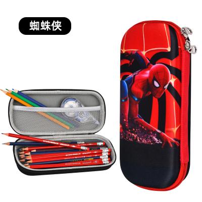 China Schools & Offices Wholesale Cartoon Marvel Student Pencil Case Zipper Design Large Capacity Spider-Man Captain America School Pencil Case for sale