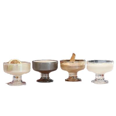 China Viable Wholesale High Quality Ice Cream Milkshake Bar Glass Tumbler Home Drinks Clear Empty Glass Cup for sale