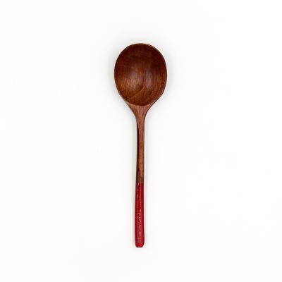 China Wholesale Sustainable Luxury Acacia Wood Kitchen Utensils Ice Cream Mashed Potato Wooden Spoon for sale