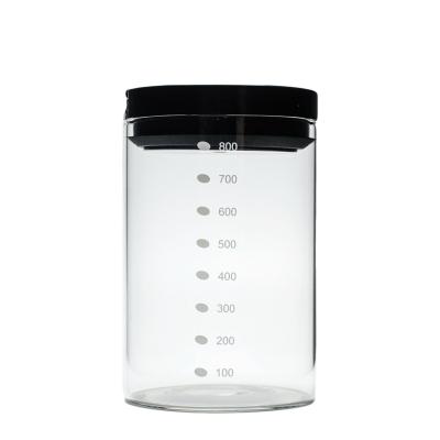 China 600ml 800ml 1000ml Sustainable Luxury Kitchen Coffee Bean Bean Tea Storage Sealed Glass Jar for sale