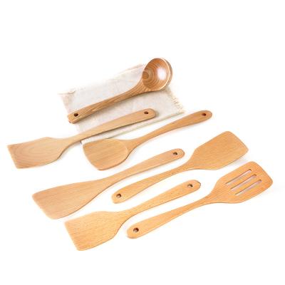 China Amazon Stocked Hot Selling Kitchen Cooking Tool Wooden Turner Cooking Non Stick Turner for sale