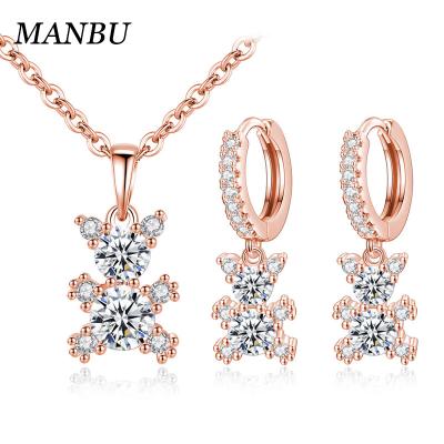 China Trendy Bear Stainless Steel Jewelry Set 316l Stainless Steel Jewelry Set 12767 for sale