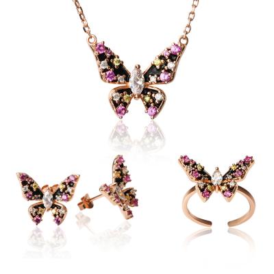 China Manbu 2020 New Trendy Fashion 925 Silver Butterfly Jewelry Set For Woman for sale