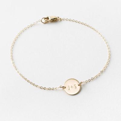 China 2020 Fashion Trend Initials Disc Sterling Silver Personalized Custom Bracelet for sale