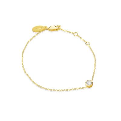 China DIY Bracelet Jewelry 18K Gold Plated Fine Silver Chain With Birthstone Bracelet As Birthday Gift for sale