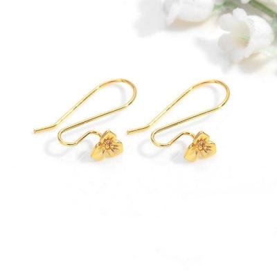 China Simple Style Women's Fashionable 18K Gold Flower Stud Earrings For Girls for sale