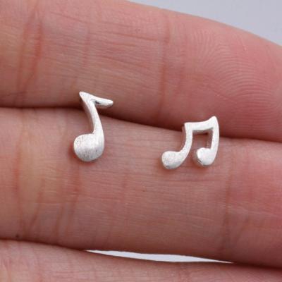 China Wholesale Sterling Silver Dainty Little Music Character Stud Earrings Cute and Original Jewelry for sale