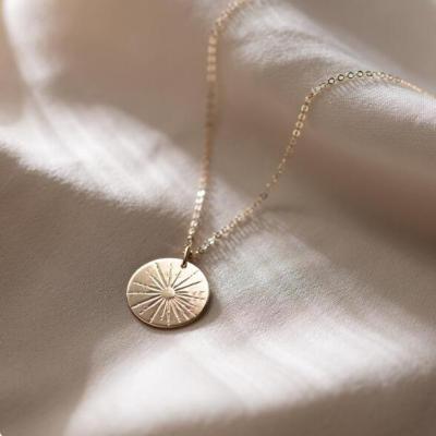 China Starburst TRENDY Minimalist Jewelry Sunbeam Sterling Silver Necklace Great For Girl Gift for sale