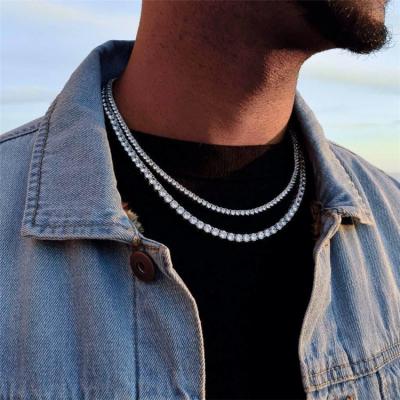 China Fashion 3mm 4mm 5mm Trendy HOT Brass Zircon Tennis Chain Necklace for sale