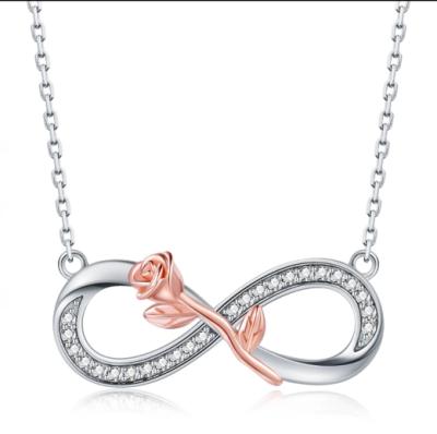 China 2020 New CLASSIC Design Jewelry 925 Silver Infinity Rose Necklace For Her for sale