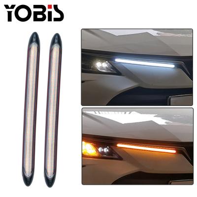 China Universal DRL LED Flowing Light Universal DRL LED Strip Light Daytime Running Light Amber Turn Signal Waterproof Car LED Daytime Running Light for sale