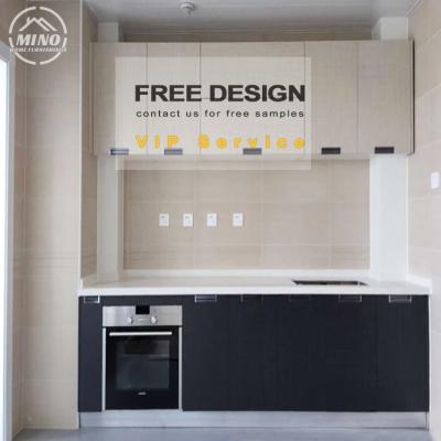 China Latest New Modern American Style Rack Kitchen Black Cabinet Hanger 3D Hinges Sideboard for sale